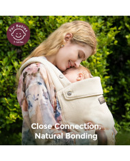 MOMCOZY ERGONOMINĖ KŪDIKIŲ NEŠIOKLĖ PUREHUG IŠ NATŪRALAUS LINO, LIGHT AMBER