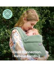 MOMCOZY ERGONOMINĖ KŪDIKIŲ NEŠIOKLĖ PUREHUG IŠ NATŪRALAUS LINO, SAGE GREEN