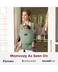 MOMCOZY ERGONOMINĖ KŪDIKIŲ NEŠIOKLĖ PUREHUG IŠ NATŪRALAUS LINO, SAGE GREEN