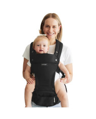 MOMCOZY KŪDIKIŲ NEŠIOKLĖ MOVE2FIT 2IN1 SU KLUBŲ SĖDYNE, JUODA