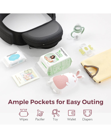 MOMCOZY KŪDIKIŲ NEŠIOKLĖ MOVE2FIT 2IN1 SU KLUBŲ SĖDYNE, JUODA