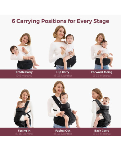 MOMCOZY KŪDIKIŲ NEŠIOKLĖ MOVE2FIT 2IN1 SU KLUBŲ SĖDYNE, JUODA