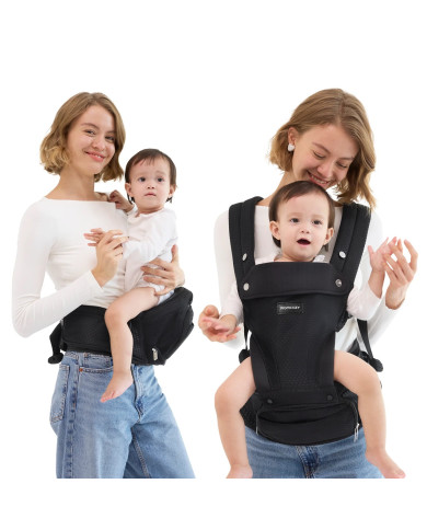 MOMCOZY KŪDIKIŲ NEŠIOKLĖ MOVE2FIT 2IN1 SU KLUBŲ SĖDYNE, JUODA