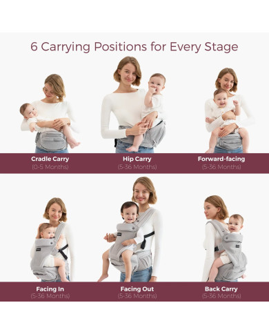 MOMCOZY KŪDIKIŲ NEŠIOKLĖ MOVE2FIT 2IN1 SU KLUBŲ SĖDYNE, SU TINKLELIU, PILKA