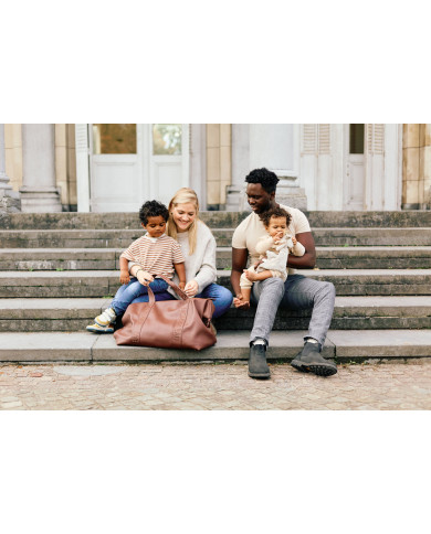 CHILDHOME DIDELIS MAMOS REIKMENŲ KREPŠYS MOMMY BAG, SIGNATURE - VEGAN LEATHER - DARK BROWN