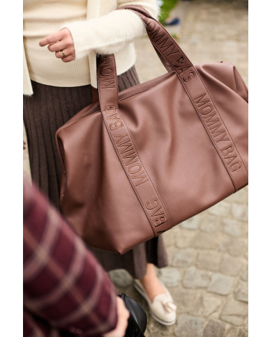 CHILDHOME DIDELIS MAMOS REIKMENŲ KREPŠYS MOMMY BAG, SIGNATURE - VEGAN LEATHER - DARK BROWN