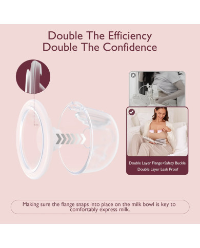 MOMCOZY Dvigubas Nešiojamas Belaidis Pientraukis S12 Pro, Rožinis