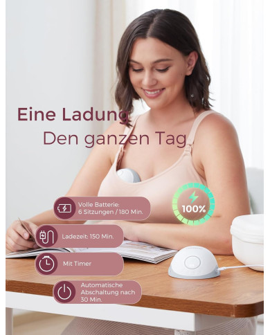 MOMCOZY Dvigubas Nešiojamas Belaidis Pientraukis M6 - Rausvas