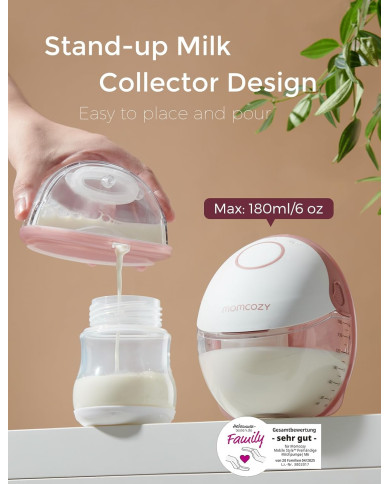 MOMCOZY Dvigubas Nešiojamas Belaidis Pientraukis M6 - Rausvas