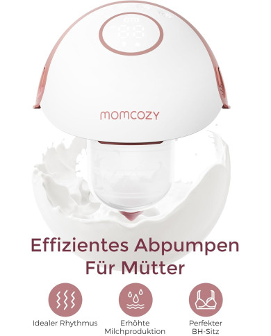 MOMCOZY Dvigubas Nešiojamas Belaidis Pientraukis M6 - Rausvas