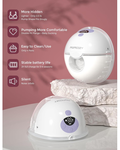 MOMCOZY Nešiojamas Belaidis Pientraukis M5 - Purpurinis