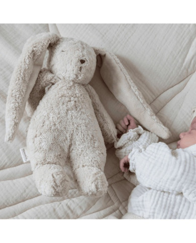 MOONIE 2.0 Organic Migdukas Zuikutis Grey - Išmanus Kūdikio Pagalbininkas