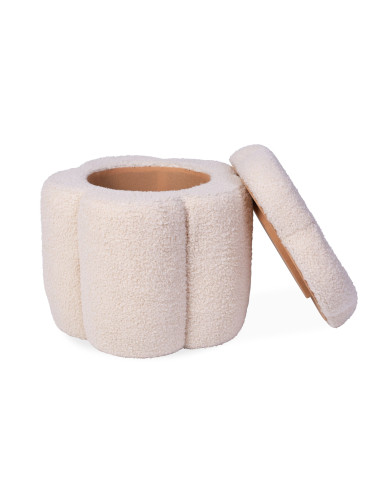 CHILDHOME Vaikiškas Pufas-Daiktadėžė - Flower Off White