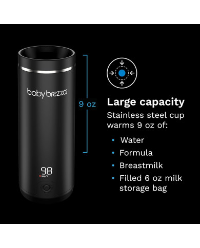BABY BREZZA Įkraunamas Motinos Pieno ir Vandens Šildytuvas, Juodas