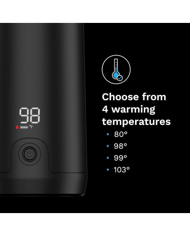 BABY BREZZA Įkraunamas Motinos Pieno ir Vandens Šildytuvas, Juodas