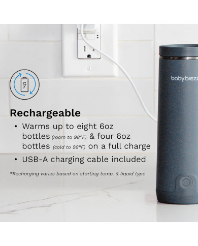 BABY BREZZA Įkraunamas Motinos Pieno ir Vandens Šildytuvas, Juodas