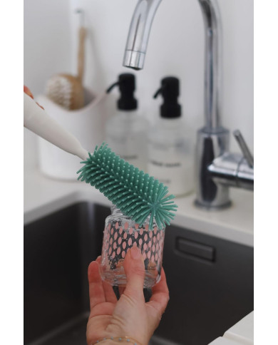 BEABA Silikoninis Buteliukų ir Žindukų Šepetys - Sage Green