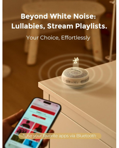 Momcozy Mobilus Baltojo Triukšmo Aparatas su Naktine Šviesa