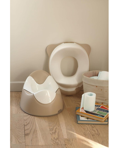 BEABA Mokomasis Klozeto Dangtis, Clay - Ergonomiškas Dizainas