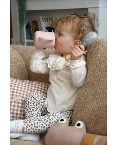 BEABA Silikoninis 2-in-1 Mokomasis Puodelis - Cotton Candy