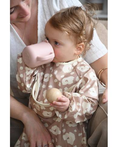 BEABA Silikoninis 2-in-1 Mokomasis Puodelis - Cotton Candy