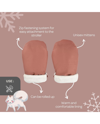 BEABA Šiltos Pirštinės Vežimėliui Terracotta