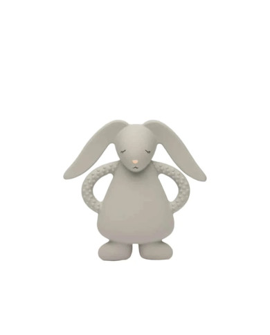 MOONIE Natūralios Gumos Kramtukas Zuikutis, Silver - Saugus ir Ergonomiškas