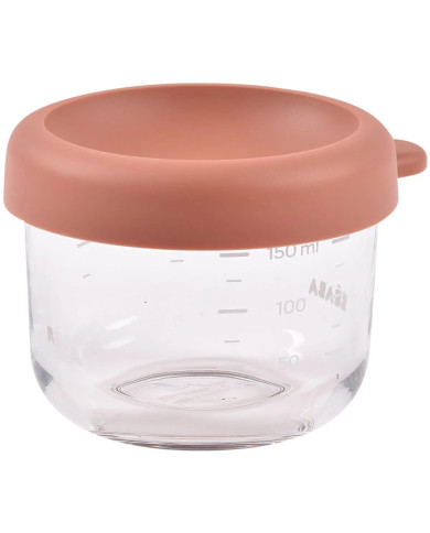 BEABA Stiklinis Indelis su Dangteliu 150 ml – Terracotta | Kinderland