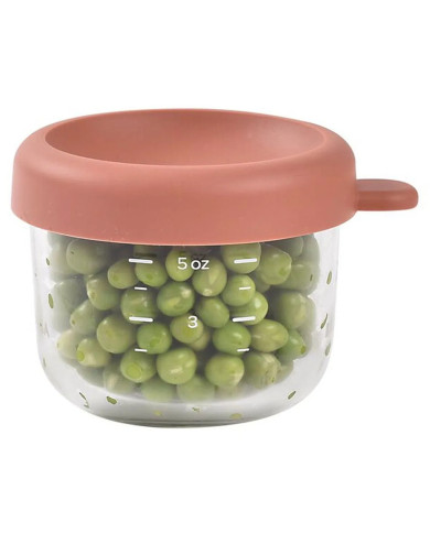 BEABA Stiklinis Indelis su Dangteliu 150 ml – Terracotta | Kinderland