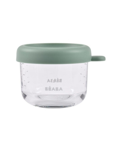 BEABA Stiklinis Indelis su Dangteliu 150 ml – Sage Green | Kinderland