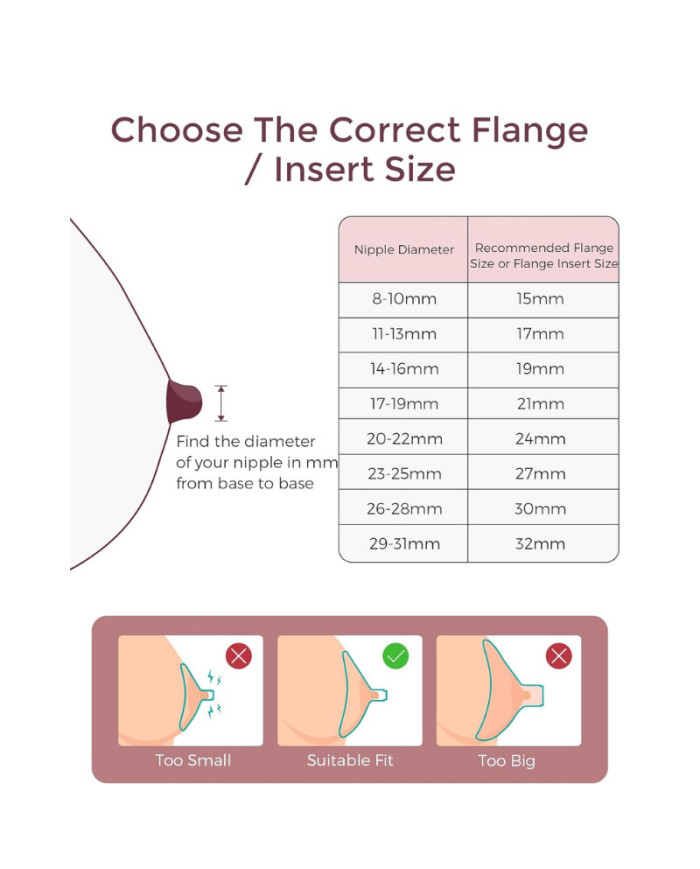 MOMCOZY M6 pientraukio krūties gaubtelio jungtis, 15 mm