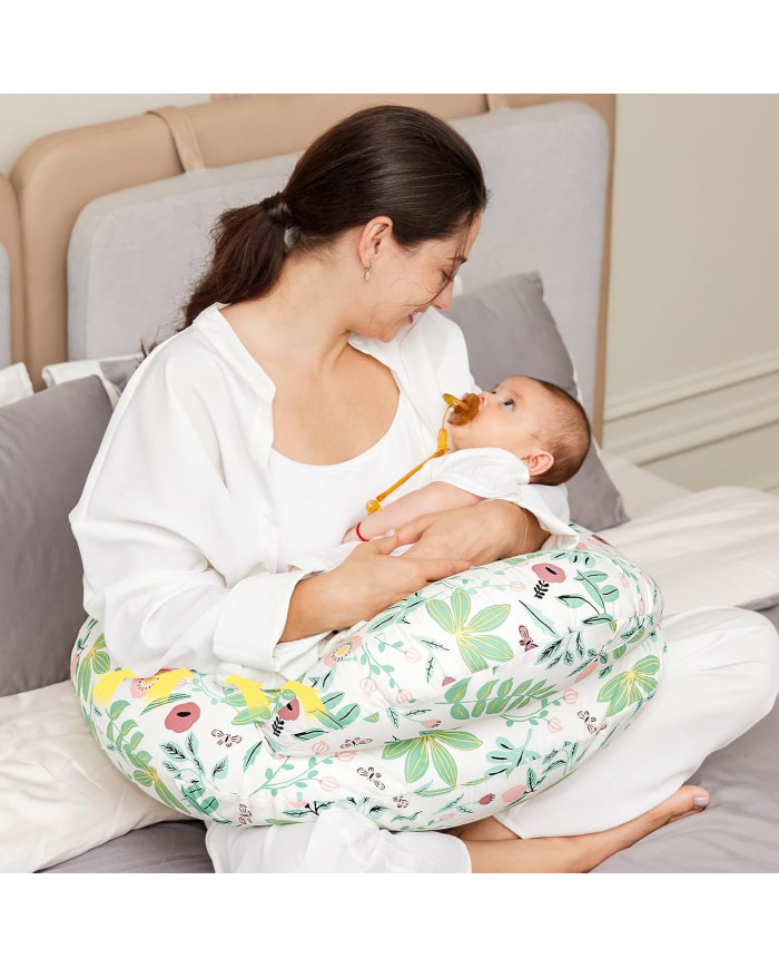 Momcozy prisitaikanti maitinimo pagalvė Green Forest | Kinderland