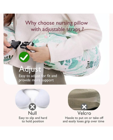 Momcozy prisitaikanti maitinimo pagalvė Green Leaves | Kinderland