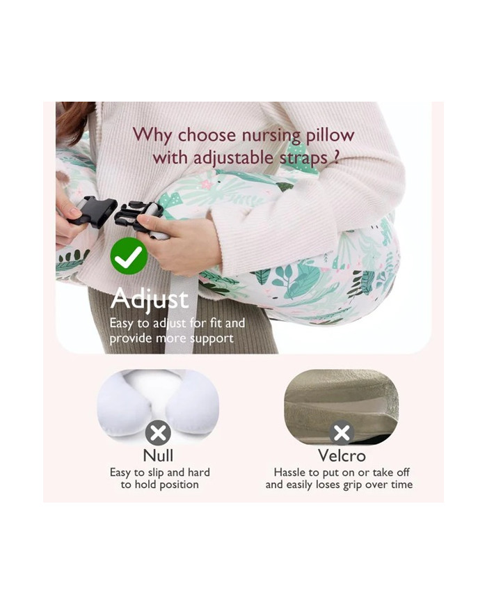 Momcozy prisitaikanti maitinimo pagalvė Green Leaves | Kinderland