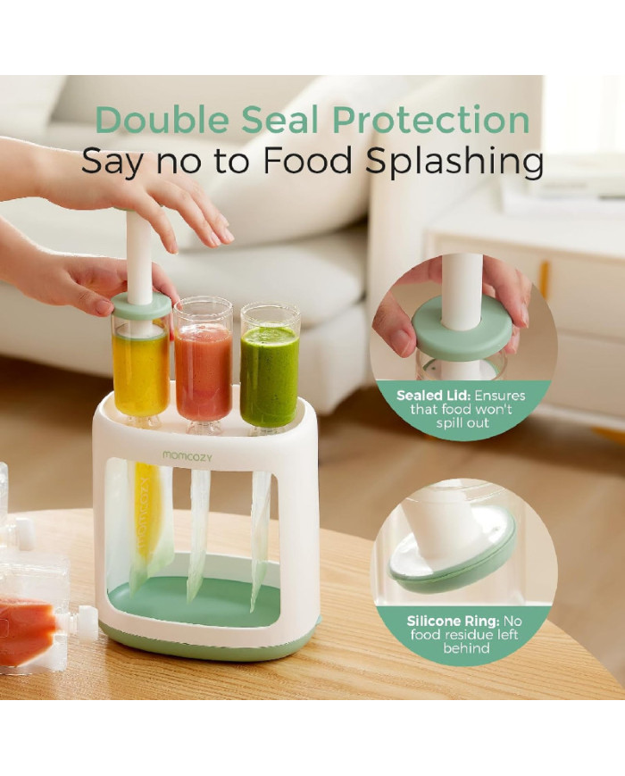MOMCOZY kūdikių maisto maišelių užpildymo tyrelėmis įrenginys