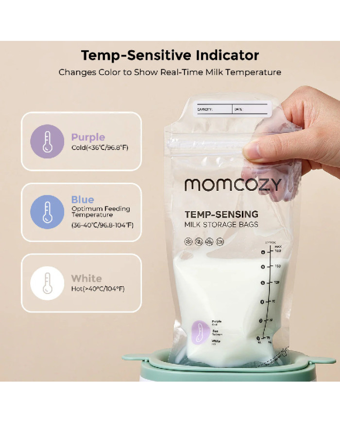 MOMCOZY pieno laikymo maišeliai, 120 vnt.