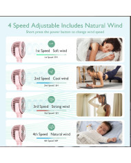 MOMCOZY nešiojamas vežimėlio ventiliatorius, rožinis