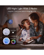 MOMCOZY nešiojamas vežimėlio ventiliatorius, violetinis