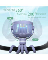 MOMCOZY nešiojamas vežimėlio ventiliatorius, violetinis