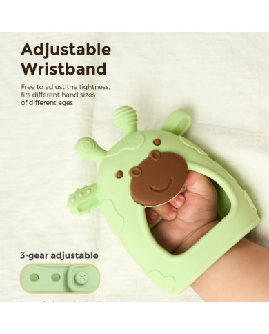 MOMCOZY silikoninis kramtukas kūdikiams, žalia