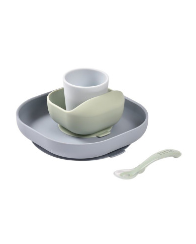 BEABA SILIKONINIS 4 VNT. PIETŲ RINKINYS, JUNGLE