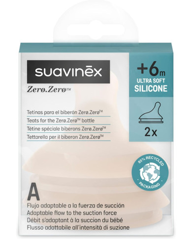 SUAVINEX Reguliuojamos Srovės Žindukai ZERO ZERO Anti-Colic Buteliukams