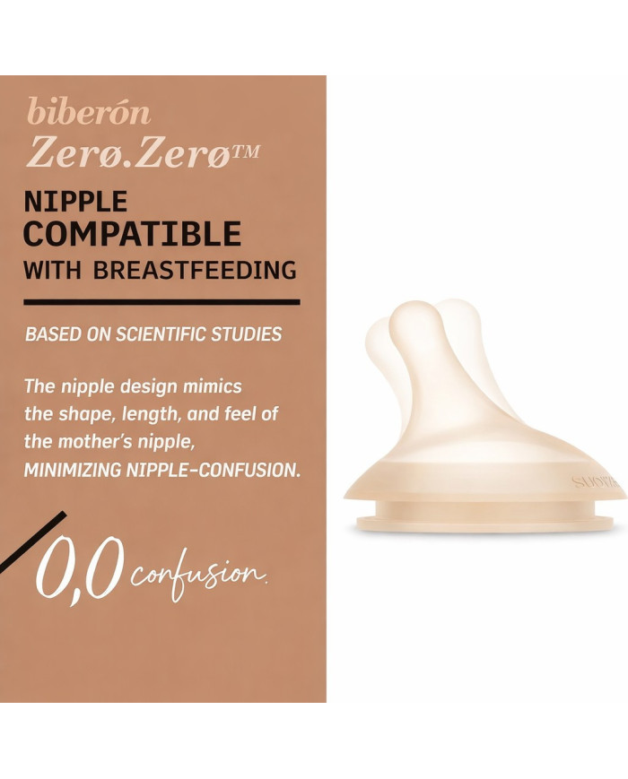 SUAVINEX Lėtos Srovės Žindukai Zero Zero Anti-Colic Buteliukams