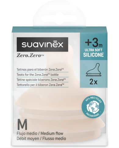 SUAVINEX Vidutinės Srovės Žindukai Zero Zero Anti-Colic Buteliukams