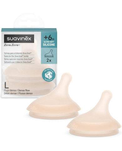 SUAVINEX ZERO ZERO Žindukai Greitai Srovei, Nuo +6 Mėn., 2 vnt.