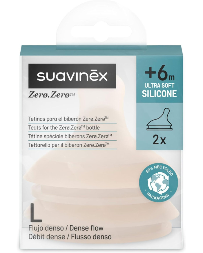 SUAVINEX ZERO ZERO Žindukai Greitai Srovei, Nuo +6 Mėn., 2 vnt.