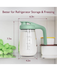 MOMCOZY Pieno Saugojimo Talpa, 950 ml, Žalia - Sandari ir Daugiafunkcė