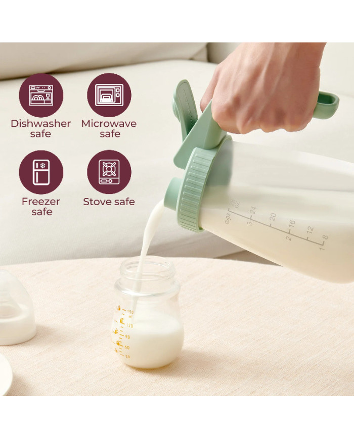 MOMCOZY Pieno Saugojimo Talpa, 950 ml, Žalia - Sandari ir Daugiafunkcė