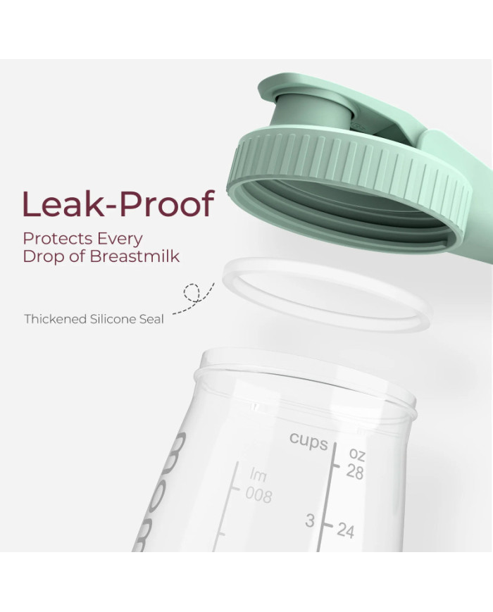 MOMCOZY Pieno Saugojimo Talpa, 950 ml, Žalia - Sandari ir Daugiafunkcė