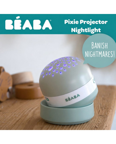BEABA PIXIE Naktinė Lempa - Žibintuvėlis su Projekcija Sage Green